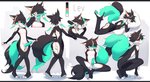 2_tails anthro balls biped black_body feet femboy genitals male multi_tail open_mouth pawpads paws penis solo tail white_body xeono lev_(xeono) canid canine canis domestic_cat felid feline felis humanoid hybrid mammal wolf absurd_res hi_res letterbox model_sheet