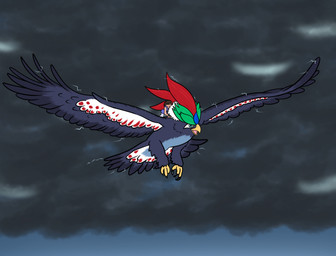 4_toes ambiguous_gender anisodactyl beak blue_body blue_feathers clothing cloud content_smile duo feathered_wings feathers feet female feral flying green_crest larger_ambiguous larger_feral legwear open_beak open_mouth purple_clothing purple_shirt purple_topwear red_crest riding riding_on_back shirt size_difference smaller_female smaller_human sparks spread_wings storm tail tail_feathers toes topwear white_body white_clothing white_feathers white_legwear wings kite-darkside american_mythology indigenous_north_american_mythology mythology north_american_mythology accipitrid accipitriform avian bird eagle human mammal mythological_avian mythological_bird mythological_creature mythological_rainbird mythological_thunderbird thunderbird_(kite-darkside) 2022 absurd_res digital_media_(artwork) hi_res