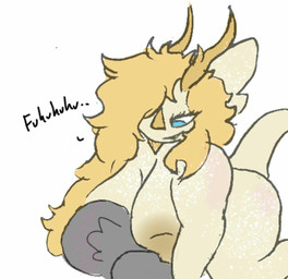 ambiguous_gender anthro big_breasts blonde_hair blue_eyes breasts duo embarrassed female female/ambiguous hair hairy nude simple_background text white_background coopicrumbs dungeons_and_dragons hasbro wizards_of_the_coast anon ray_(coopicrumbs) dragonborn_(dnd) scalie 2019 hi_res