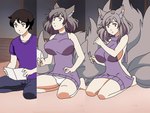 9_tails big_breasts blush breast_growth breasts brown_hair building clothed clothing eye_shimmer eyelashes female fox_ears gender_transformation grey_hair growth hair hair_growth house kneeling long_hair looking_back male mtf_transformation multi_tail on_ground purple_eyes solo species_transformation sweater tail tail_growth topwear transformation underwear virgin_killer_sweater rikis meme_clothing animal_humanoid canid canid_humanoid canine canine_humanoid fox fox_humanoid human humanoid mammal mammal_humanoid 2d_animation animated colored frame_by_frame meme short_playtime