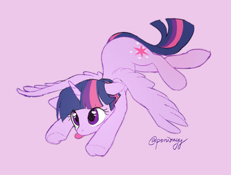 female feral flopping hooves horn lying on_front silly simple_background solo spread_wings tongue tongue_out underhoof wings ponionyy friendship_is_magic hasbro my_little_pony mythology twilight_sparkle_(mlp) equid equine mammal mythological_creature mythological_equine winged_unicorn