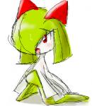 blush bodily_fluids female micro_calves micro_legs micro_thighs simple_background slim solo sweat thin_calves thin_legs thin_thighs white_background pasaran nintendo pokemon generation_3_pokemon humanoid kirlia pokemon_(species) low_res