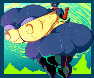 anthro areola areola_slip beak big_breasts big_butt blue_body blue_feathers breasts butt clothing crossgender feathers female gloves handwear huge_breasts huge_butt huge_thighs hyper hyper_breasts hyper_butt hyper_thighs mtf_crossgender nipple_outline non-mammal_breasts open_beak open_mouth solo tail thick_thighs jaeh earthworm_jim_(series) psy-crow avian bird corvid corvus_(genus) crow oscine passerine 2025 absurd_res hi_res