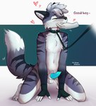 anthro balls collar genitals good_boy kneeling leash leashed_collar male male_anthro on_kness penis shy solo submissive submissive_male shtein canid canine mammal hi_res