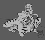 anthro cunnilingus duo female female/female oral sex stripes vaginal batartcave my_life_with_fel fel_(my_life_with_fel) pawsy_(my_life_with_fel) felid feline humanoid mammal pantherine tiger absurd_res black_and_white hi_res monochrome incest_(lore) sibling_(lore) sister_(lore) sisters_(lore)