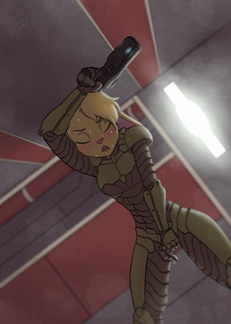anthro anthrofied armor bad_trigger_discipline blush bodily_fluids breath buckteeth female fingering fingering_self fluffy fur genital_fluids gun hair handgun looking_pleasured masturbation panting pistol ranged_weapon solo sweat teeth vaginal vaginal_fingering vaginal_fluids vaginal_masturbation weapon soulcentinel doom_(series) id_software microsoft daisy_(doom) lagomorph leporid mammal rabbit absurd_res hi_res