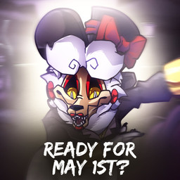 anthro clothing eyeshadow female fur hair lipstick machine makeup open_mouth smile solo teaser teeth text r3al_studios miller's_fantasy_party miller_(millers_fantasy_party) animatronic canid canine mammal robot 1:1 digital_media_(artwork) hi_res