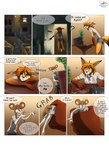 anthro clothing duo extreme_size_difference female fur macro male male/female micro orange_body orange_fur size_difference text wet wet_clothing seekgr autumn_(praexon) pip_(praexon) canid canine fox mammal mouse murid murine rodent comic english_text hi_res