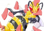 anthro anthrofied blush bodily_fluids breasts collar cum cum_inside cum_on_breasts female genital_fluids group insect_wings non-mammal_breasts pokemorph wings lobs nintendo pokemon arthropod beedrill generation_1_pokemon hymenopteran insect pokemon_(species)