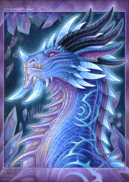 back_spikes black_horn blue_body blue_scales border crystal feral flower frill_(anatomy) glowing glowing_body horn logo looking_forward male markings pink_eyes plant purple_border scale_markings scales solo spikes spikes_(anatomy) text thetundraghost blizzard_entertainment mythology warcraft kalecgos dragon mythological_creature mythological_scalie scalie 2023 acrylic_painting_(artwork) artist_logo bust_portrait colored_pencil_(artwork) dated hi_res painting_(artwork) portrait signature traditional_media_(artwork) traditional_painting_(artwork) traditional_watercolor_(artwork) url watercolor_(artwork)
