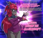 anthro bodily_fluids bottomless clitoris clothed clothing female genital_fluids genitals hair long_hair pokemorph pussy sales_pitch solo supplement text vaginal_fluids young young_female tanukiarts nintendo pokemon april_netvor_(character) generation_5_pokemon pokemon_(species) zoroark 2024 english_text hi_res