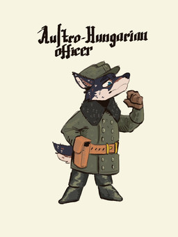 anthro austria-hungary belt belt_buckle belt_pouch black_nose blue_eyes boots brown_clothing brown_gloves brown_handwear buckle clothed clothing ears_up footwear fully_clothed fur gloves green_boots green_clothing green_footwear green_headgear handwear hat headgear headwear male military military_cap military_clothing military_jacket military_pants military_uniform pose shoes soldier solo standing tail text uniform warrior wearing_hat mawkvlt canid canine canis mammal wolf 3:4 full-length_portrait hi_res portrait