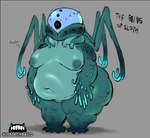 belly big_belly big_butt big_moobs black_sclera blue_body butt cellulite huge_belly huge_butt huge_thighs male moobs multi_eye multi_limb multicolored_body nipples overweight overweight_male red_eyes solo tendrils thick_thighs ze_blackball.d the_tourist_(ze_blackball.d) alien concept_art