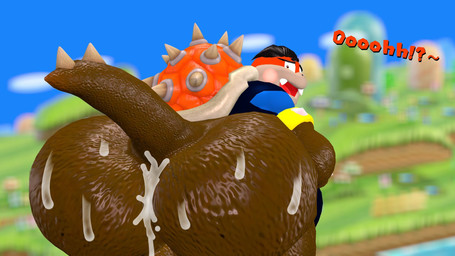 anthro big_butt blush bodily_fluids bottomless bracelet butt clothed clothing collar cum cum_in_ass cum_inside cum_on_butt first_person_view genital_fluids hell huge_butt jewelry looking_at_viewer looking_back male metal_collar scales shirt solo thick_thighs topwear kanebrentkoopa tecbuttlovefa mario_bros nintendo kane_brent_koopa hybrid koopa reptile scalie turtle 16:9 3d_(artwork) digital_media_(artwork) hi_res source_filmmaker_(artwork) widescreen