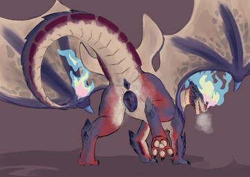 3_toes animal_genitalia animal_vulva anus aroused big_tail blue_anus blue_body blue_vulva breath butt canine_genitalia canine_vulva claws colored_fire countershade_torso countershading digitigrade feet female female_feral feral finger_claws fingers fire genitals horn long_neck long_tail looking_at_viewer looking_back looking_back_at_viewer markings membrane_(anatomy) membranous_wings open_mouth pawpads paws presenting presenting_anus presenting_hindquarters presenting_pawpads presenting_vulva quadruped raised_leg rear_view scale_markings scales sharp_teeth smile snout solo spikes steam steamy_anus steamy_breath steamy_butt steamy_pussy tail tail_anus tail_wings teal_eyes teasing teeth toe_claws toes underbelly unusual_anatomy unusual_tail unusual_wing_placement vulva wings hiecz_hiacz mythology smolder's_mom dragon imperial_dragon_(lol) mythological_creature mythological_scalie scalie absurd_res hi_res