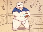 anthro asian_clothing belly black_nose clothing east_asian_clothing festival fundoshi group japanese_clothing kemono male overweight overweight_male solo solo_focus underwear white_clothing white_fundoshi white_underwear naru_papi bear mammal polar_bear ursine 2024 4:3 hi_res