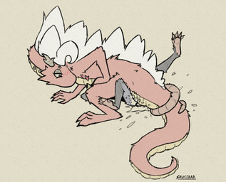 ambiguous_gender anthro blush blush_lines bodily_fluids duo entwined_tails excessive_genital_fluids excessive_vaginal_fluids feet female female/female genital_fluids heart_symbol legs_up semi-anthro sex size_difference spread_toes tail tail_coil toes tribadism vaginal vaginal_fluids waschbar carmine_mcscarra american_opossum flute_dragon mammal marsupial hi_res