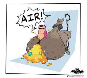 anthro big_breasts border breasts dialogue female genitals huge_breasts hyper hyper_breasts hyper_genitalia logo nipple_piercing nipples piercing pointy_speech_bubble solo speech_bubble text white_border thewilldpink kobold scalie artist_logo digital_drawing_(artwork) digital_media_(artwork) english_text hi_res url