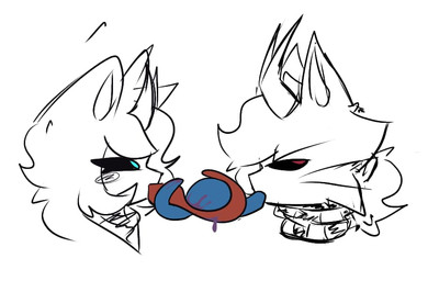 aroused boyfriend/girlfriend duo feline_ears female kissing male luyx_55 demon_cat(luyx_55) luyx alebrije felid feline humanoid mammal