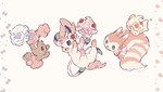 ambiguous_gender anthro blue_eyes bodily_fluids brown_body brown_fur duo eyes_closed feral food fur green_eyes heart_symbol one_eye_closed open_mouth pawpads paws pink_body pink_fur ribbons_(anatomy) simple_background tail tears white_body white_fur yura_inaho nintendo pokemon alcremie buneary eeveelution food_creature furret generation_2_pokemon generation_4_pokemon generation_6_pokemon generation_8_pokemon lagomorph love_sweet_alcremie mammal pokemon_(species) ribbon_sweet_alcremie ruby_cream_alcremie salted_cream_alcremie shiny_pokemon strawberry_sweet_alcremie sylveon vanilla_cream_alcremie 2024 signature