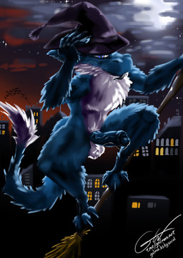 anthro aroused bat_(shape) blue_body blue_eyes blue_fur bodily_fluids broom broom_riding city city_background city_skyline cityscape claws cleaning_tool clothing cloud cosmic_background dripping erection exhibitionism flashing flashing_penis flying flying_broom foreskin full_moon fur genital_fluids genitals hat headgear headwear holding_clothing holding_hat holding_headgear holding_headwear holding_object holidays humanoid_genitalia humanoid_penis leaking_precum levitation light magic male moon moonlight mostly_nude muscular muscular_male night outside penis precum precum_drip precum_string realistic_lighting silhouette sky skyscape solo star starry_background starry_sky sunset text tongue tongue_out town tuft vein veiny_penis white_body white_fur window window_light witch_costume witch_hat galma halloween mythology galma_(character) dragon furred_dragon furred_scalie mythological_creature mythological_scalie scalie absurd_res hi_res signature url
