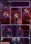 anthro armor balcony bone bottomwear clothing duo fur loincloth male purple_eyes red_body red_fur shirtless_male simple_background skull skull_head sky text zummeng rah_jan_(zummeng) bovid caprine deity demon goat mammal monster reptile scalie comic english_text hi_res