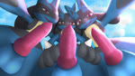 animal_genitalia balls bouncing_penis canine_genitalia erection first_person_view genitals group looking_at_viewer low-angle_view male penis presenting presenting_penis sky smile smiling_at_viewer trio enokimaru nintendo pokemon generation_4_pokemon lucario pokemon_(species) 16:9 2d_animation animated motion_tweening no_sound short_playtime webm widescreen sibling_(lore) triplets_(lore) twins_(lore)