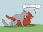 ambiguous_gender duo feral fur grey_body grey_fur male male/ambiguous red_body red_fur sex tail text thathornycat warriors_(book_series) firestar_(warriors) graystripe_(warriors) domestic_cat felid feline felis mammal 4:3 digital_drawing_(artwork) digital_media_(artwork) english_text shaded soft_shading male_(lore)