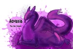 acrasia dragon dripping female feral goo_creature goo_dragon grey_eyes hi_res horn membrane_(anatomy) membranous_wings mythological_creature mythological_scalie mythology notched_wings purple_body scalie thegreycoincidence wings