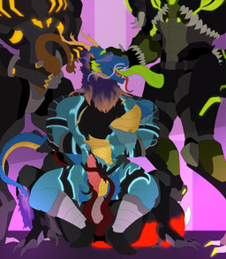 anthro forced group group_sex male male/male orgy sex tail androidass mythology annelid dragon leech mythological_creature mythological_scalie scalie worm absurd_res hi_res
