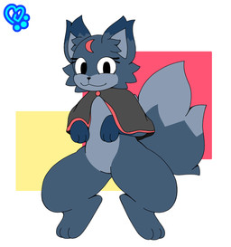 anthro crouching digitigrade female feral looking_at_viewer smile solo thick_thighs zenn_sen blushcrunch_studio dandy's_world eclipse_(dandy's_world) canid canine canis humanoid mammal toon_(dandy's_world) wolf