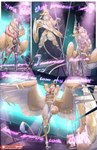 avian breasts comic dancing english_text feathered_wings feathers female gryphon hi_res multi_breast mythological_avian mythological_creature mythology nipples pole pole_dancing proxer solo stripper_pole text wings