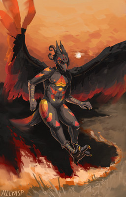 4_eyes angry anthro avian_feet eye_contact feathers field_background fire flying looking_at_another looking_at_viewer male multi_eye nude outside realistic solo spread_wings tail tail_feathers three-quarter_view wings hilyasp avian bird corvid corvus_(genus) crow oscine passerine 2025 9:14 absurd_res detailed digital_media_(artwork) digital_painting_(artwork) hi_res painting_(artwork) rebelle_(artwork) shaded