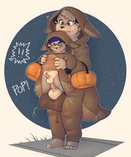 accident accidental_exposure adult_on_toddler age_difference ahegao anal anal_penetration anthro anthro_on_anthro anthro_penetrated anthro_penetrating anthro_penetrating_anthro balls being_watched blue_eyes blue_hair blush bodily_fluids button_(fastener) button_pop candy_bucket carrying_another clothed clothing costume duo erection exclamation_point eyewear flashing forked_penis fur genitals glasses grey_body grey_fur hair halloween_costume holding_partner holidays kangaroo_costume larger_male looking_at_another looking_pleasured male male/male male_on_bottom male_on_top older_male on_bottom on_top onomatopoeia open_mouth penetration penile penile_penetration penile_spines penis penis_in_ass reverse_carry_position reverse_stand_and_carry_position sex simple_background size_difference smaller_male smaller_on_top smaller_penetrated sound_effects standing standing_sex surprised sweat sweatdrop text toddler toddler_penetrated trick-or-treating wardrobe_malfunction wearing_glasses white_body white_fur young young_anthro young_male younger_male younger_penetrated battler halloween mazolei american_opossum felid mammal marsupial pantherine snow_leopard virginia_opossum 5:6 absurd_res colored hi_res