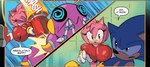 action_scene anthro big_breasts blue_body breast_squish breasts clothed clothing comic_panel dress duo female fully_clothed hammer machine male motion_lines nipple_outline pink_body red_clothing red_dress squish tools sachasketchy third-party_edit sega sonic_the_hedgehog_(series) amy_rose sonic_the_hedgehog caterkiller eulipotyphlan hedgehog mammal robot hi_res