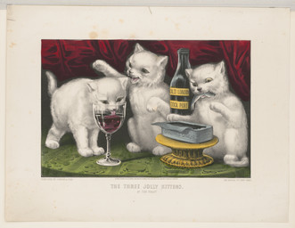 alcohol ambiguous_feral ambiguous_gender beverage bottle container cup detailed_background digitigrade drinking drinking_glass eating eating_food fangs feral fur furniture glass glass_container glass_cup group on_hind_legs paws quadruped sitting standing table tail teeth text tongue tongue_out trio whiskers white_body white_fur wine wine_bottle wine_glass young young_ambiguous young_feral unknown_artist currier_and_ives public_domain domestic_cat felid feline felis mammal 1871 19th_century absurd_res ancient_art english_text hi_res huge_filesize lithograph_(artwork) traditional_media_(artwork)