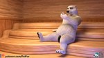 anthro blue_eyes cellphone electronics feet flaccid genitals hindpaw male paws penis phone solo conditional_dnp pxlfur bear mammal polar_bear ursine 16:9 3d_(artwork) digital_media_(artwork) hi_res widescreen