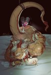 anal anal_penetration anthro ass_up ball_gag bdsm bed bedroom_eyes biceps blush bodily_fluids bondage bound butt chained_cuffs cuff_(restraint) cum cum_drool cum_from_nose cum_in_nose cum_inside cum_on_face drooling furniture gag gagged genital_fluids hair half-closed_eyes hand_behind_back harness high-angle_view looking_pleasured lying lying_on_bed male multicolored_body muscular muscular_male narrowed_eyes nipple_piercing nipple_ring nipples nude object_in_ass on_bed on_front pecs penetration piercing red_eyes restraints ring_piercing saliva seductive sex_toy sex_toy_in_ass sex_toy_insertion snout solo spank_marks spread_butt spreading tail tail_bondage tail_tied vibrator vibrator_in_ass white_body white_hair yellow_body hotlor mythology dragon mythological_creature mythological_scalie scalie hi_res signature