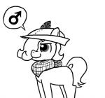 bandanna clothing earth_pony emerald_jewel_(colt_quest) equid equine fan_character feathers feral ficficponyfic hasbro hat headgear headwear horse kerchief male mammal monochrome my_little_pony pony simple_background solo young young_feral young_male