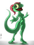 anthro female hair looking_back nude pink_hair rear_view smile solo tail bassybefuddle conditional_dnp dreamworks lizzie_green_(dreamworks) lizard reptile scalie 3:4 hi_res