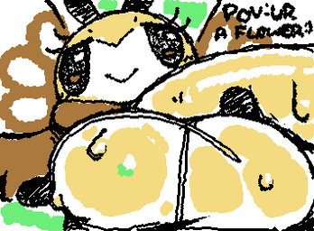 :> anthro balls big_balls big_penis black_body black_eyes black_text bodily_fluids brown_body close-up closed_smile eyelashes featureless_hands genital_raphe genitals glistening glistening_eyes hand_on_own_penis hand_on_penis huge_balls huge_penis hyper hyper_balls hyper_genitalia hyper_penis looking_at_viewer male male_anthro mouth_closed multicolored_body noseless penile penis raphe_(anatomy) scrotal_raphe small_but_hung smile smiling_at_viewer solo squigglevision sweat sweatdrop text white_body wings yellow_body ligma_(artist) nintendo pokemon arthropod generation_7_pokemon insect pokemon_(species) ribombee 2025 animated digital_media_(artwork) english_text flat_colors low_res wigglypaint_(artwork)