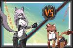 absurd_res all_fours big_breasts breasts brown_fur cat_fight cleavage clenched_teeth clothed clothing confrontation female fur grey_eyes grey_fur hi_res looking_at_viewer navel okkusenman39 skimpy sofy_(okkusenman39) teeth torn_clothing weapon wounded yatzury_(okkusenman39) yellow_eyes
Rating: Questionable
Score: 5
User: Jatix
Date: March 11, 2014