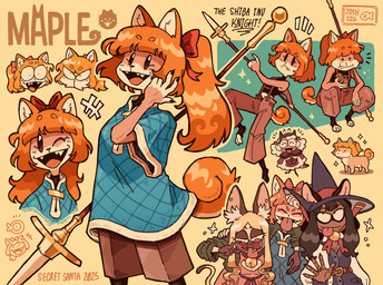 3_toes accessory action_pose anthro arm_markings armor arms_around_shoulders bell big_eyes biped blep blonde_hair bottomwear bow_ribbon brown_body brown_fur brown_hair chibi clothing collar crouching crumbs_on_face curly_hair ear_piercing ear_tuft eating eating_food emanata eyeshadow eyewear facial_markings fangs feet female feral fluffy fluffy_tail food footwear fur gambeson glasses group hair hair_accessory hair_bow hair_ribbon hand_markings hat head_markings headgear headwear holding_food holding_object holding_weapon jacket jingle_bell long_hair long_sleeve_shirt long_tail looking_at_viewer makeup markings melee_weapon one_eye_closed open_mouth orange_body orange_fur orange_hair pants piercing pointy_ears pointy_hat polearm pose pouting quadruped ribbons round_ears sharp_teeth shorts simple_background small_eyebrows smile socks sparkles spear standing stirrup_socks suspenders tail teeth text thin_tail tied_ears toes tongue tongue_out topwear tuft vest weapon wearing_glasses white_body white_fur wink winking_at_viewer josh-s26 agnes_(tealst) felice_(tealst) hazel_(tealst) maple_(tealst) animal_humanoid bovid canid canid_humanoid canine canine_humanoid caprine felid feline humanoid mammal mammal_humanoid rodent rodent_humanoid sciurid sciurid_humanoid sheep shiba_inu_humanoid tanuki_humanoid tree_squirrel_humanoid detailed digital_drawing_(artwork) digital_media_(artwork) hi_res
