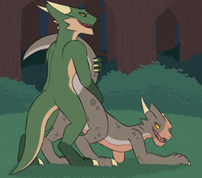 amputee anthro anthro_penetrated blind_eye bodily_fluids broken_horn burn_scar claws cloaca_juice cloacal cloacal_penetration disability duo fangs female female_anthro female_penetrated from_behind_position genital_fluids green_body grey_body holding_tail horn intraspecies looking_back looking_pleasured male male/female male_anthro male_penetrating male_penetrating_female outside penetration penile penile_penetration penis_in_cloaca raised_tail scar sex spots tail tailbutt teeth thick_tail tongue yellow_eyes ahatas elizabeth_(ahatas) kobold lizard reptile scalie 2d_animation animated frame_by_frame hi_res short_playtime