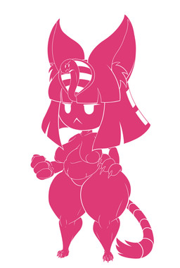anthro belly big_breasts big_butt big_ears breasts butt cat_tail chibi feet female huge_hips huge_thighs inner_ear_fluff long_ears resting_bitch_face sagging_breasts shortstack shortstack_female silhouette silhouetted_body simple_background simple_coloring simple_eyes simple_face slightly_chubby slightly_chubby_anthro slightly_chubby_female small_feet solo stylized tail thick_thighs tuft white_background wide_hips acoustic_skeleton animal_crossing nintendo ankha_(animal_crossing) felid feline mammal 2026 absurd_res hi_res monochrome pink_and_white