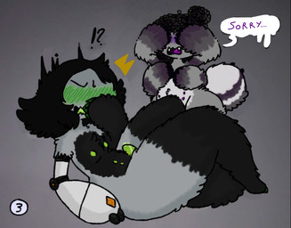 belly black_body black_fur black_hair blush bodily_fluids cum cute_fangs dialogue duo embarrassed erection fangs fur genital_fluids genitals grey_body grey_fur hair humiliation male male/male multi_arm multi_eye multi_limb multi_nipple nipples nude open_mouth penis prosthetic prosthetic_arm prosthetic_limb simple_background slightly_chubby surprised tail teeth text white_body white_fur sosu-the-blue-wolf nick_(beastbeans) velley_(beastbeans) arachnid arthropod spider absurd_res colored digital_drawing_(artwork) digital_media_(artwork) english_text hi_res