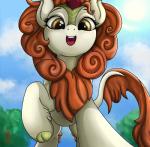 cloud female feral looking_at_viewer open_mouth open_smile outside sky smile solo celsian asian_mythology chinese_mythology east_asian_mythology friendship_is_magic hasbro my_little_pony mythology autumn_blaze_(mlp) dragon equid kirin mammal mythological_creature mythological_scalie scalie 2019 hi_res