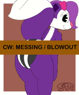 anthro clothed clothing diaper diaper_fetish diaper_only excessive_feces fart feces feces_blowout female hyper hyper_feces looking_back rear_view scatplay smile soiled_diaper solo topless unclean_diaper used_diaper wearing_diaper gassybigears69 tiny_toon_adventures warner_brothers fifi_la_fume mammal mephitid skunk 2d_animation animated sound webm