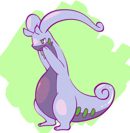 abstract_background ambiguous_gender biped blush blush_lines facial_markings feet feral green_background green_eyes green_markings green_spots head_markings markings multicolored_body multicolored_skin multicolored_tail purple_body purple_legs purple_tail simple_background slime solo spots tail tail_markings thick_tail toes two_tone_body two_tone_skin two_tone_tail white_background white_sclera momensarada mythology nintendo pokemon dragon generation_6_pokemon goodra mythological_creature mythological_scalie pokemon_(species) scalie 2022 absurd_res colored full-length_portrait hi_res portrait