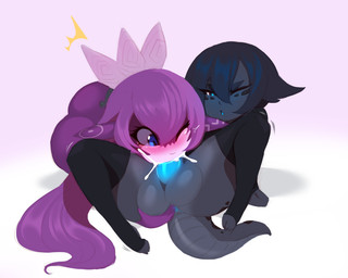 anus balls blue_eyes blue_penis blush bodily_fluids clothing cum cum_in_mouth cum_inside duo fellatio genital_fluids genitals gynomorph hair humanoid_pointy_ears intersex leggings legwear one_eye_closed oral penile penis pointy_ears purple_hair sex shortstack shortstack_gynomorph shortstack_intersex simple_background stirrup_legwear stirrup_stockings stockings tail toeless_legwear kanel european_mythology mythology metra_(character) smolder_(kanel) dragon fairy humanoid mythological_creature mythological_scalie scalie western_dragon wingless_dragon 5:4 digital_media_(artwork) hi_res